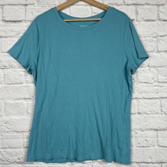 Time and Tru Tops - J5016 Time and Tru Women’s Rib Crewneck Tee with Short Sleeves size XXL